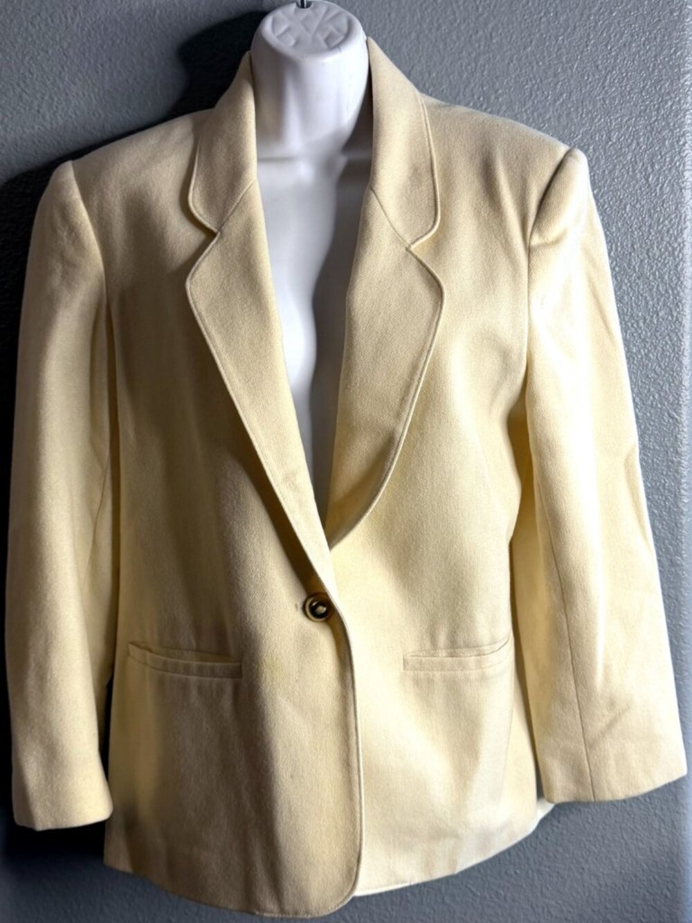 Block Island Petites Vintage Wool Blazer Yellow Size 6P